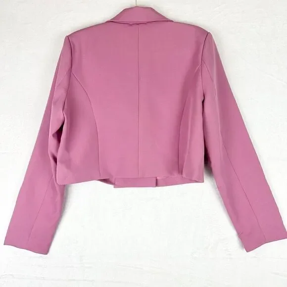 Entro Double Breasted Cropped Blazer Size Large NWOT Pink - Picture 2 of 5